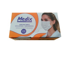 MASCARA CIRURGICA DESCARTAVEL MEDIX COM 50 UNIDADES