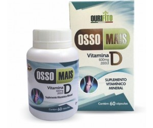 Osso mais Cálcio 600 + Vitamina D 200ui 60 Cápsulas