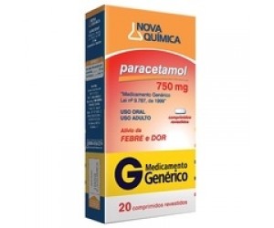 Paracetamol 750mg 20 Comprimidos Revestidos    