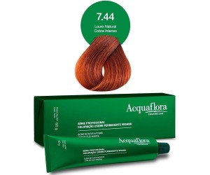 TINTURA CREME ACQUAFLORA VEGANA 7.44 LOURO COBRE INTENSO